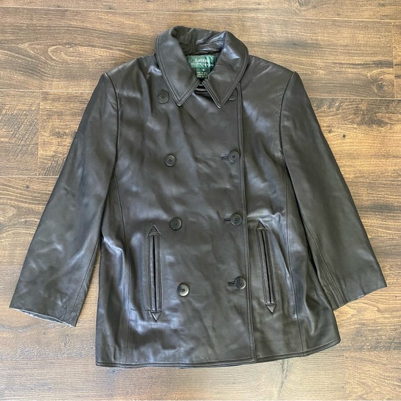 Ralph Lauren Jackets & Blazers - Ralph Lauren Leather Double Breasted Jacket Black size small